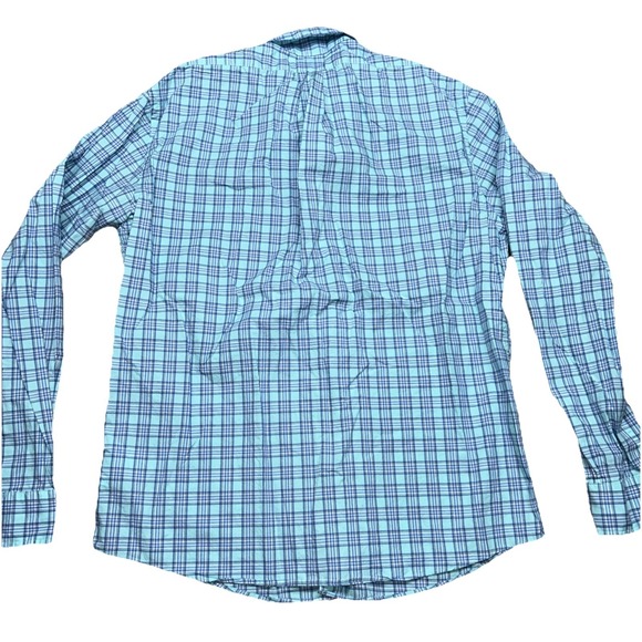 Brooks‎ Brothers Men's Medium 1818 Blue Plaid Button Down Long Sleeve Shirt - Picture 8 of 8